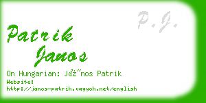 patrik janos business card